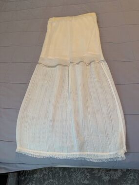 Helmut Lang Cream Knit Skirt with Subtle Texture